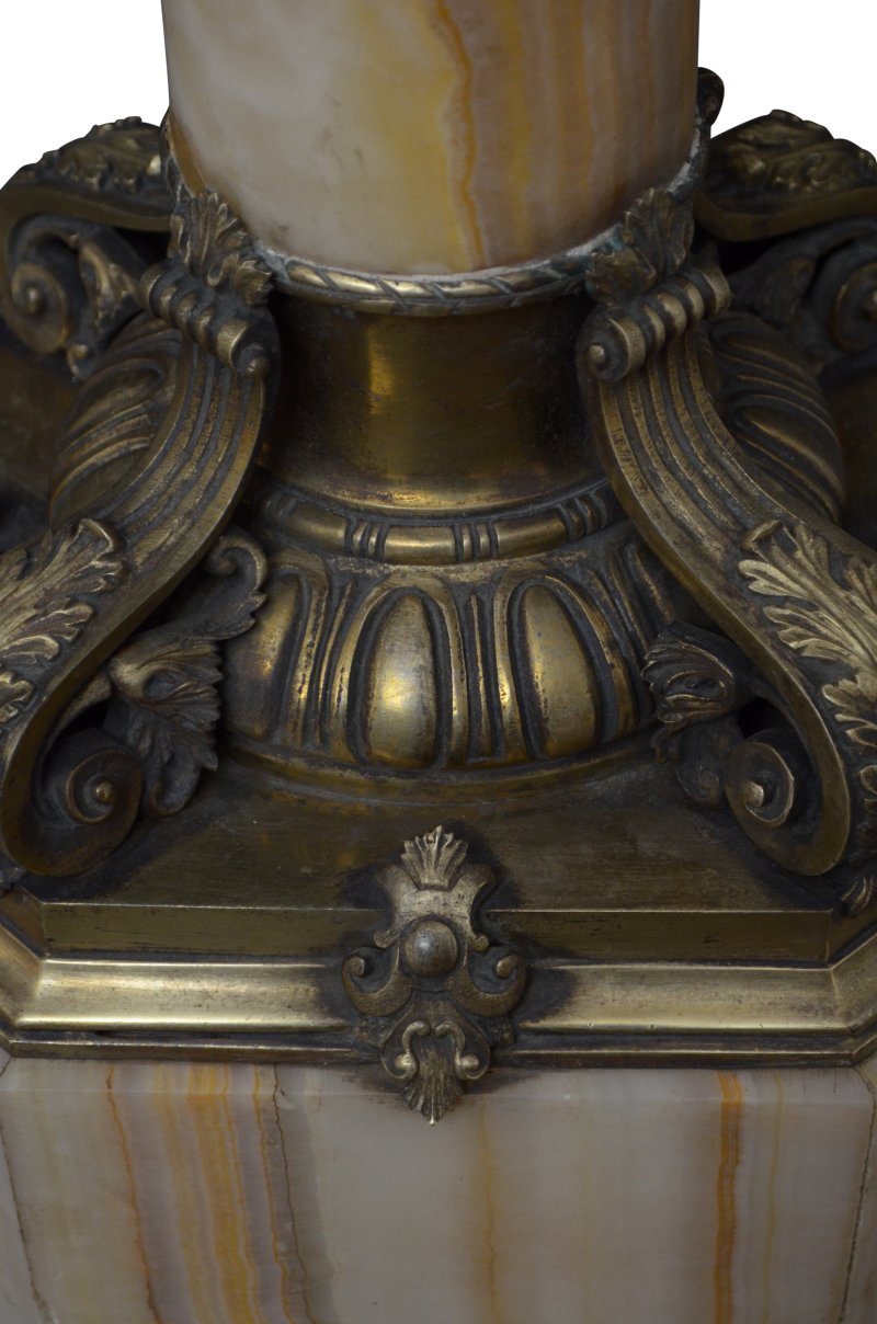 Two Superb Antique Marble Columns - Onyx Pedestals - Image 16